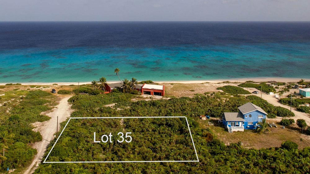 Vacant half acre lot 2 lots from stunning beach in Sandy Point, San Salvador, The Bahamas