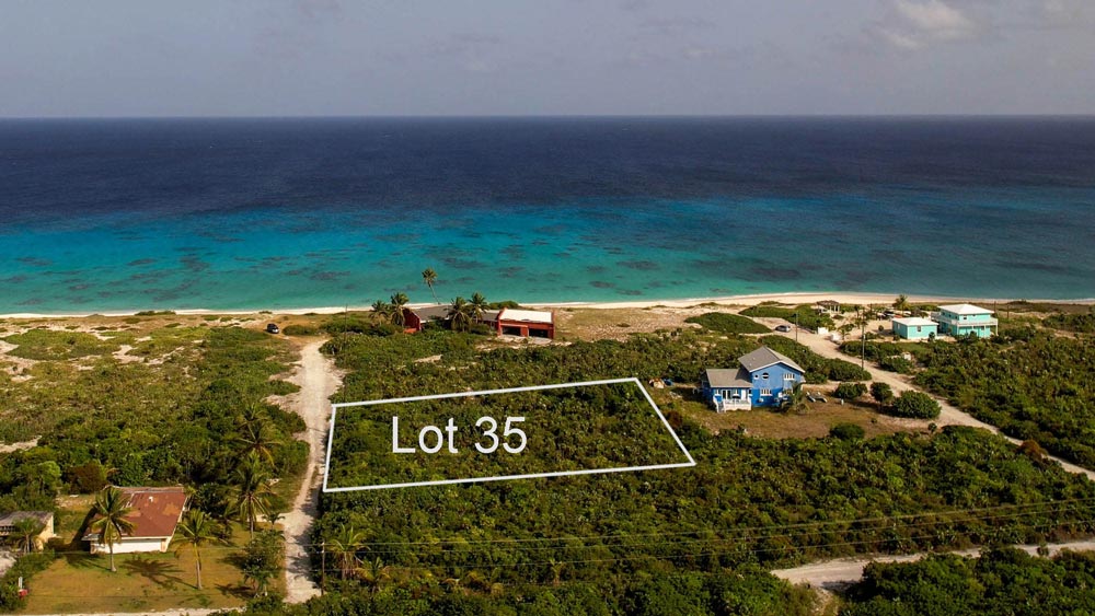 Vacant half acre lot 2 lots from stunning beach in Sandy Point, San Salvador, The Bahamas