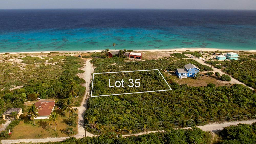 Vacant half acre lot 2 lots from stunning beach in Sandy Point, San Salvador, The Bahamas