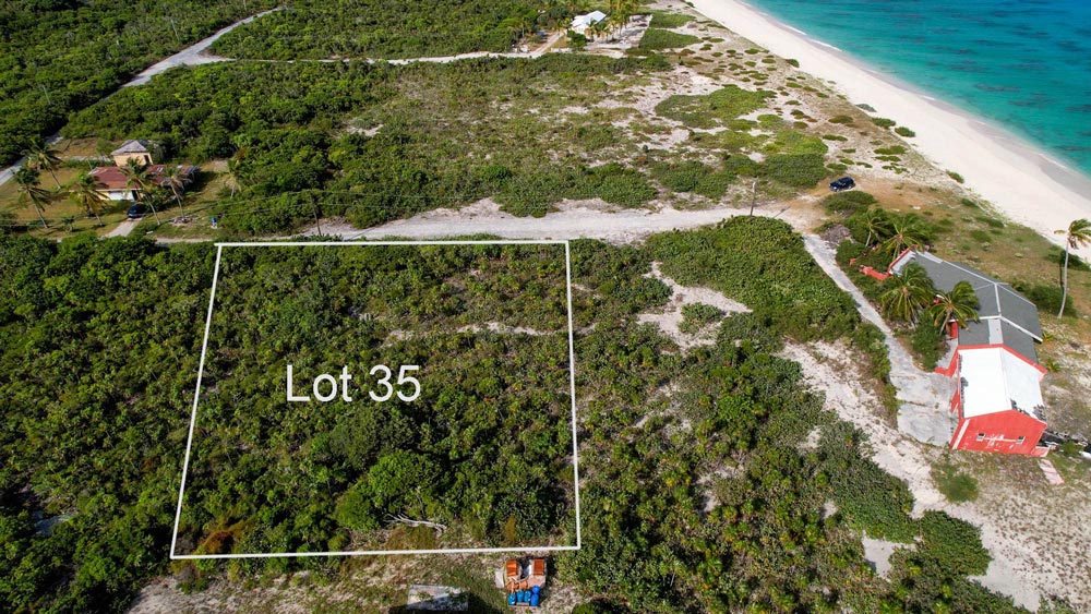 Vacant half acre lot 2 lots from stunning beach in Sandy Point, San Salvador, The Bahamas