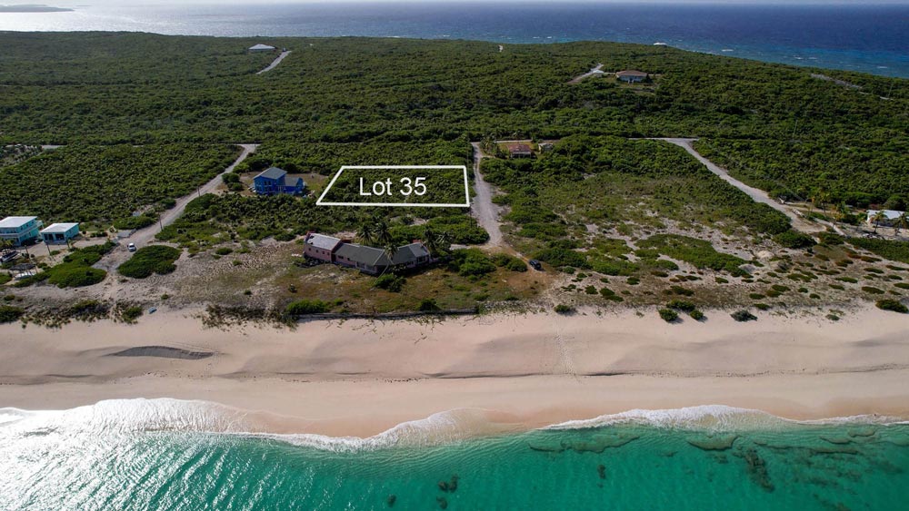 Vacant half acre lot 2 lots from stunning beach in Sandy Point, San Salvador, The Bahamas